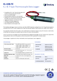 Thumbnail of document Data Sheet - EL-USB-TC Thermocouple Temperature Data Logger with USB